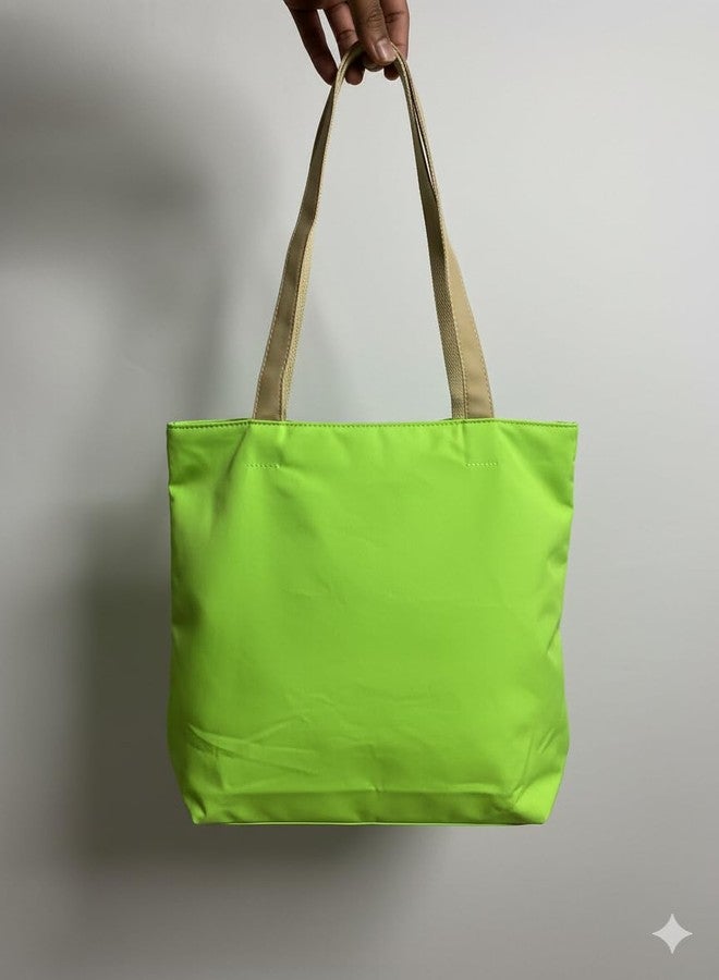 BROGBUS Canvas Tote Bag with Two Handles for Shopping, Travel, School, Office, and Daily Use, Green - Image 2